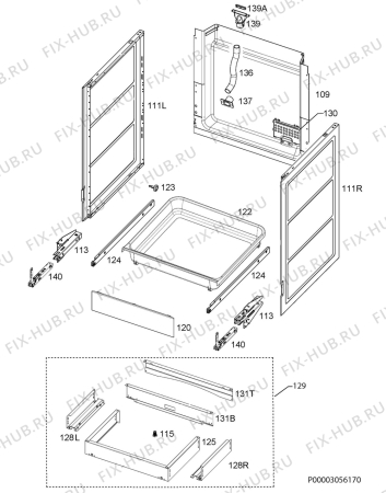 Взрыв-схема плиты (духовки) Voss Electrolux ELI23370HV - Схема узла Housing 001